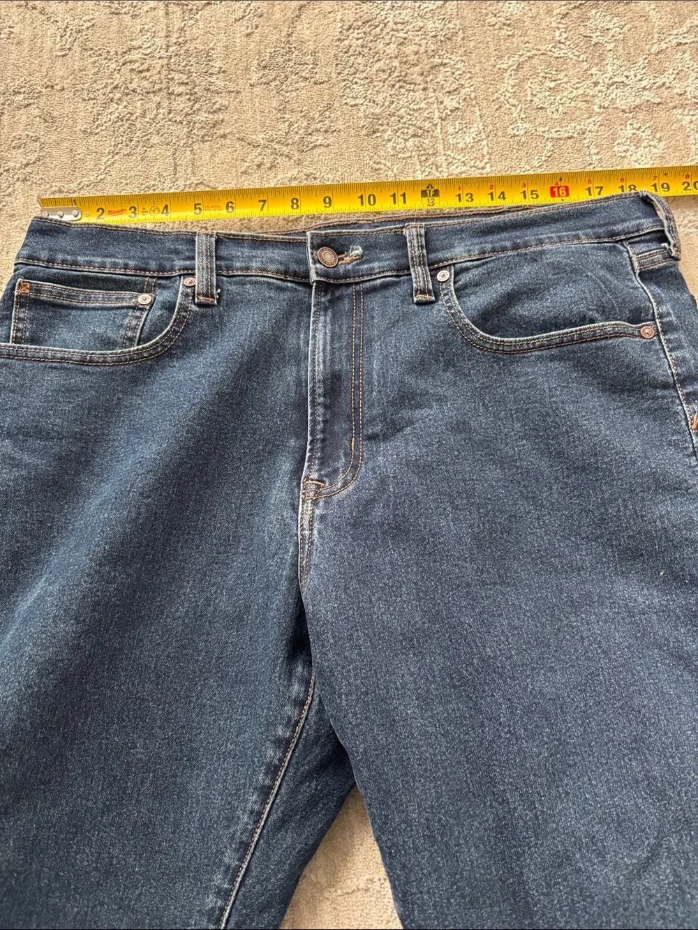 Lands' End Men's Straight-Leg Indigo Denim Jeans LINED - Size 38x29